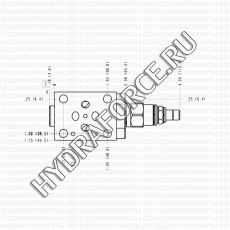 Предохранительный клапан из P в T модульный RDDA, RPEC (Sun Hydraulics, США) Cetop 3, Ду=6 мм, 95 л/мин